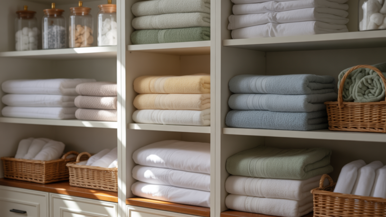 21 Linen Closet Ideas That Keep Towels & Sheets Neatly Organized