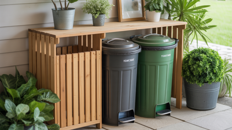 19 Outdoor Trash Can Storage Ideas That Hide Bins & Boost Curb Appeal