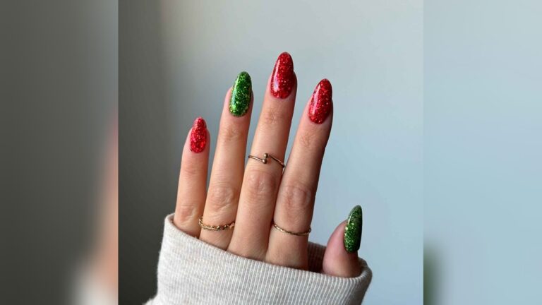 21 Easy Red And Green Christmas Nails Ideas: Festive & Stunning Designs